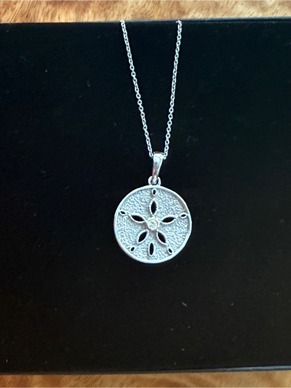 10KT gold & Silver Sand Dollar Pendant Necklace